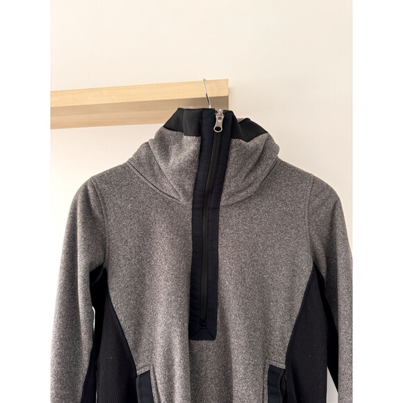 Lululemon Women Sweatshirt Gray Post Chaturanga 1/2 Zip Pullover Fleece Size 6 - Picture 2 of 7